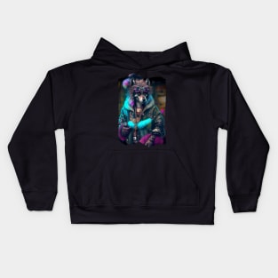 Cyberpunk Puppy Dog Kids Hoodie